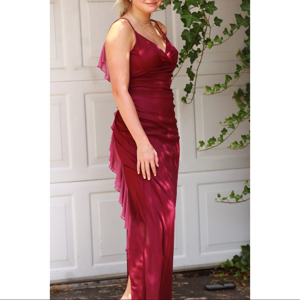 Purple maxi prom dress